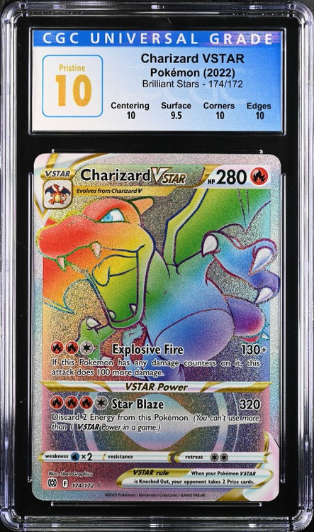 Pokemon Trading Card Game Sword Shield Brilliant Stars Single Card Ultra  Rare Charizard VSTAR 174 CGC - Pristine 10 4046168010 - ToyWiz