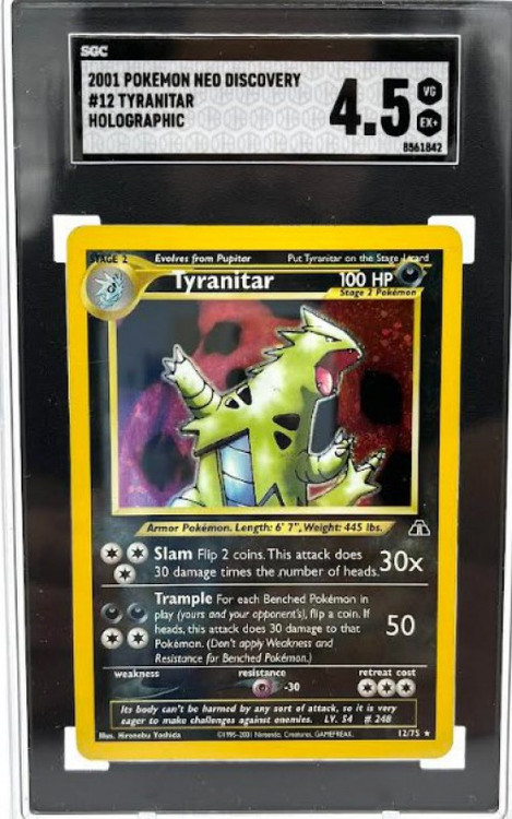 Pokemon Neo Discovery Single Card Rare Holo Tyranitar 12 SGC