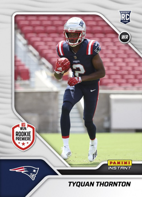 TYQUAN THORNTON 2022 PRIZM ROOKIE GEAR #RG-TT RC SILVER JERSEY PATRIOTS