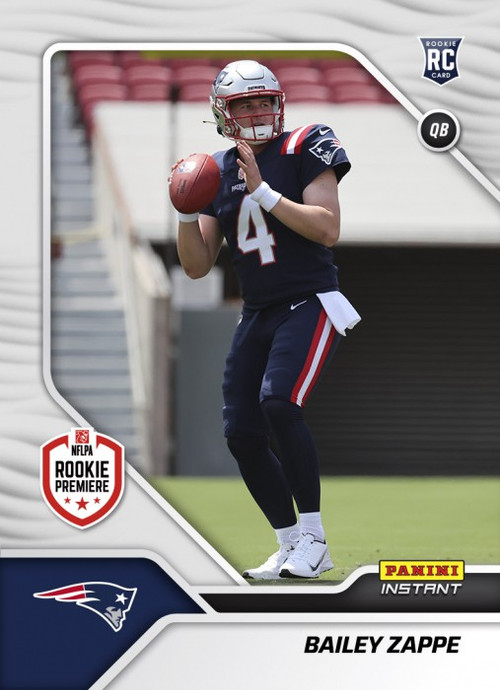 NFL New England Patriots 2022 Welcome to New England Football Bailey Zappe  500 Autographed Single Card - ToyWiz