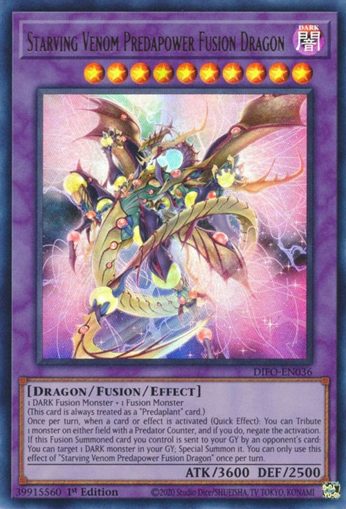 all fusion cards yugioh Trading Card Game Dimension Force Single Card Ultra Rare Starving Venom Predapower Dragon DIFO-EN036 Top 30 Most Powerful Fusions
