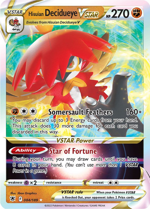 Pokemon Trading Card Game Sword Shield Astral Radiance Single Card Rare  VSTAR Hisuian Decidueye VSTAR 84 - ToyWiz