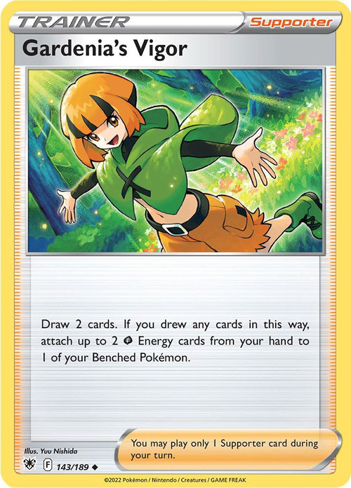 pokemon gardenia card Amazon.com: Gardenia's Vigor 143/189 - Lote de cartas de entrenador Pokemon  Astral Radiance - x4 main image 0