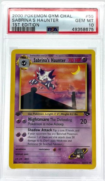 Pokemon Gym Challenge Single Card Uncommon Sabrinas Haunter 1st Edition 55 PSA - Gem Mint 10 49358675 - ToyWiz Pokemon Gym Challenge Single Card Uncommon Sabrinas Haunter 1st Edition 55 PSA - Gem Mint 10 49358675 - ToyWiz