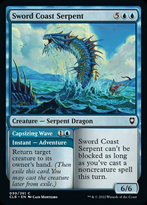 mtg blue adventure cards Magic The Gathering Trading Card Game Commander Legends Dungeons Dragons  Battle For Baldurs Gate Single Card Common Sword Coast Serpent Capsizing  Wave 99