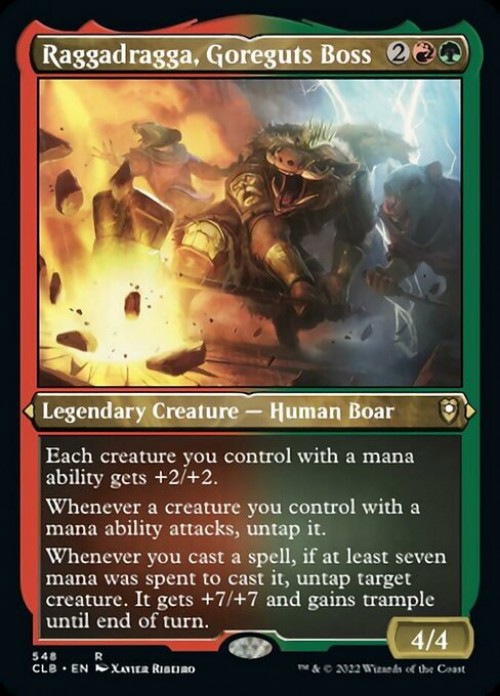 Magic The Gathering Trading Card Game Commander Legends Dungeons Dragons Battle For Baldurs Gate Single Card Rare Raggadragga, Goreguts Boss 548 Etched Foil - ToyWiz Magic The Gathering Trading Card Game Commander Legends Dungeons Dragons Battle For Baldurs Gate Single Card Rare Raggadragga, Goreguts Boss 548 Etched Foil - ToyWiz