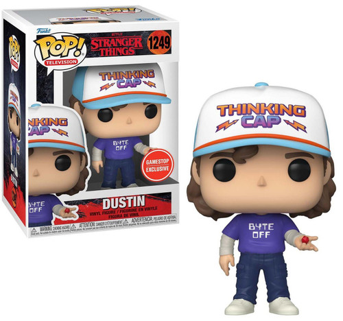 Funko Stranger Things POP! Television Dustin Exclusive Vinyl Figure #1249  [Thinking Cap & Byte Off Shirt]