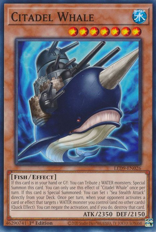 YuGiOh Trading Card Game Legendary Duelists Duels From The Deep Single Card  Common Citadel Whale LED9-EN026 - ToyWiz
