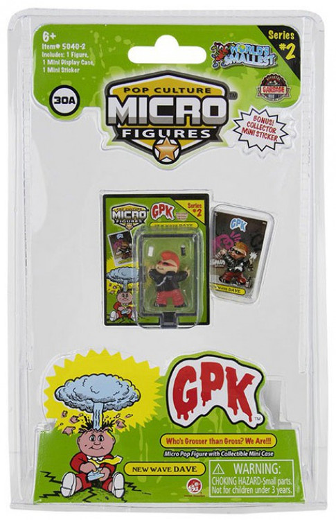 Worlds Smallest Garbage Pail Kids GPK Series 2 New Wave Dave Micro