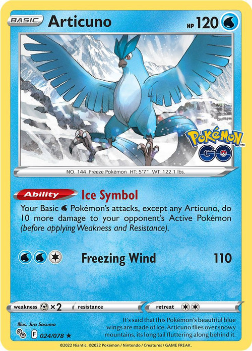 articuno pokemon go card holo (Holo) 024/078 - Pokmon this attack also does 10 damage to each of your opponents Benched Pokmon Artikuno Pokemon