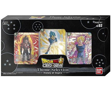 dragon ball super card game theme selection history of vegeta Box : Toys & Games A rare DBSCG package about 6 inches long by 8 inches wide with a window that allows you to see the three cards that are the centerpiece. Dragon Ball Super - Theme