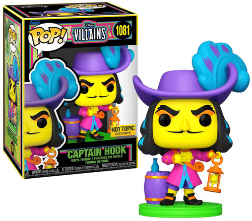 Funko Disney Villains POP Disney Captain Hook Exclusive Vinyl Figure 1081  Blacklight, Damaged Package - ToyWiz