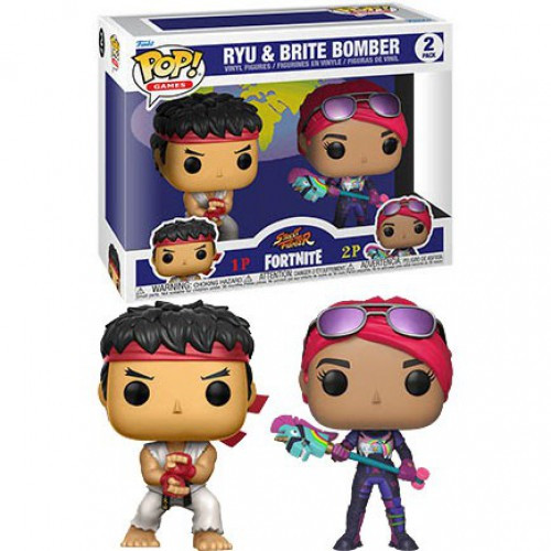 Funko Fortnite POP! Games Ryu & Brite Bomber Vinyl Figure 2-Pack [Street  Fighter & Fortnite]