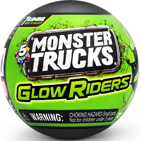 5つまとめ売り　Monster Trucks glow riders カプセル 5 Surprise Monster Trucks Series 2 Glow Riders Mystery Pack
