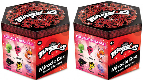 In Stock: Miraculous Ladybug Miracle Box Kwami Surprise- Chase Glitter  Figures!