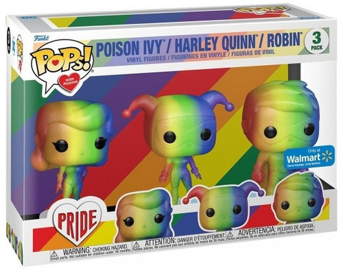 Funko DC Pride POP! with Purpose Poison Ivy, Harley Quinn & Robin Exclusive  Vinyl Figure 3-Pack