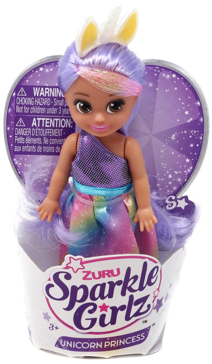 Sparkle Girlz Unicorn Princess Cupcake Purple Hair with Rainbow