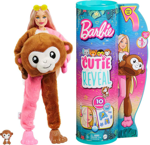 Barbie Cutie Reveal Jungle Series Monkey Surprise Doll Mattel - ToyWiz