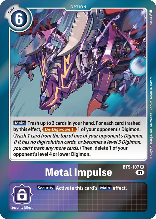 digimon tin cards Digimon X-Record Single Card Rare Metal Impulse BT9-107