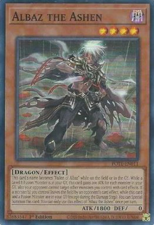 YuGiOh Power of the Elements Super Rare Albaz the Ashen POTE-EN011