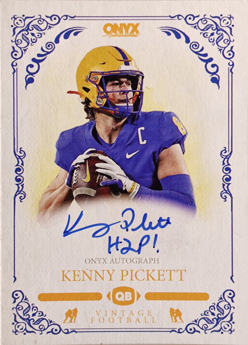 Kenny Pickett Signed About to Throw in Blue 11x14 Photo — TSEShop