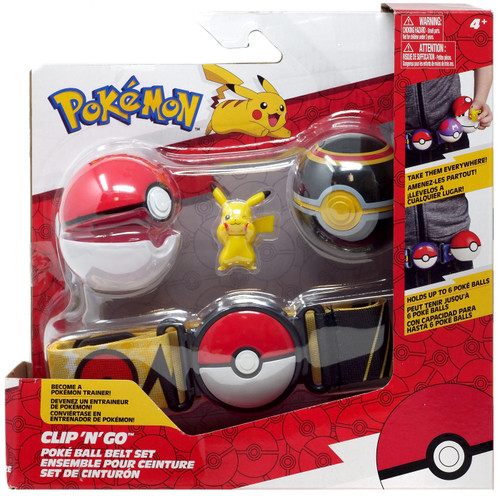 Pokemon Pikachu with Poke Ball Luxury Ball Clip N Go Poke Ball Belt Set ...