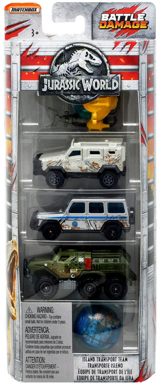 Pack De 5 Voitures Matchbox Jurassic World Transport Track II - Boîte Neuve 2024