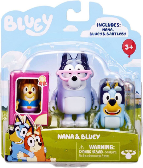 Bluey Nana Bluey 3 Mini Figure 2 Pack With Bartleby Moose Toys Toywiz