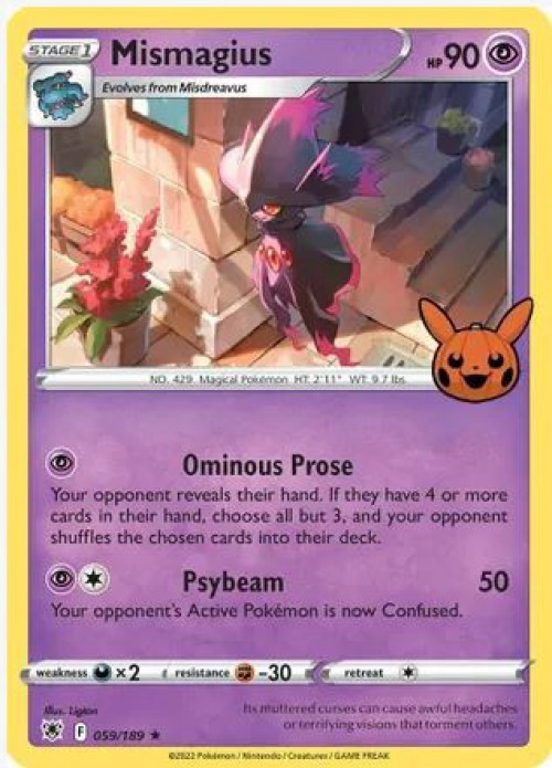 mismagius pokemon cards Pokemon Trading Card Game Trick or Trade 2022 Single Card Promo Mismagius  59