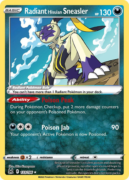 Pokemon Trading Card Game Lost Origin Single Card Radiant Rare Radiant Hisuian Sneasler 123 - ToyWiz Pokemon Trading Card Game Lost Origin Single Card Radiant Rare Radiant Hisuian Sneasler 123 - ToyWiz