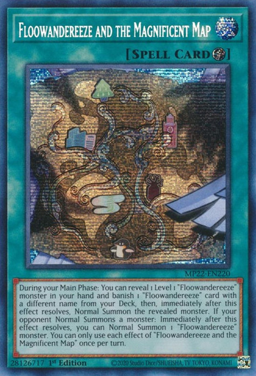YuGiOh 2022 Tin of the Pharaohs Gods Single Card Prismatic Secret Rare Floowandereeze and the Magnificent Map MP22-EN220 - ToyWiz YuGiOh 2022 Tin of the Pharaohs Gods Single Card Prismatic Secret Rare Floowandereeze and the Magnificent Map MP22-EN220 - ToyWiz
