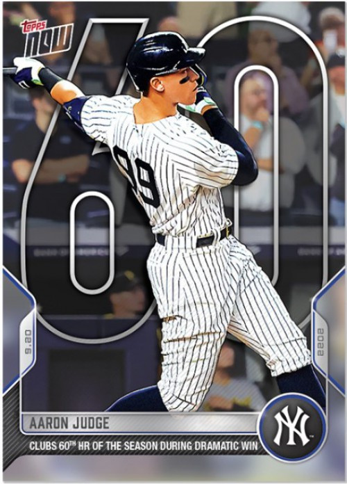 MLB New York Yankees 2022 Topps Now Aaron Judge Trading Card #929 [Clubs  60th HR of the Season During Dramatic Win]