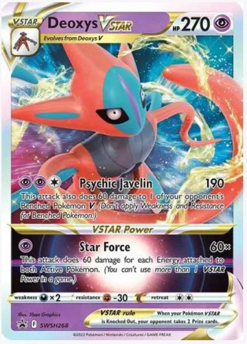 Pokemon Sword & Shield Promo Promo Rare Holo Deoxys VSTAR SWSH268  [Oversized Card]