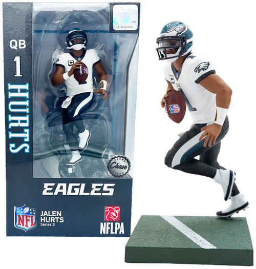 NFL Philadelphia Eagles Football Jalen Hurts Action Figure White Jersey,  Chase Version Imports Dragon - ToyWiz