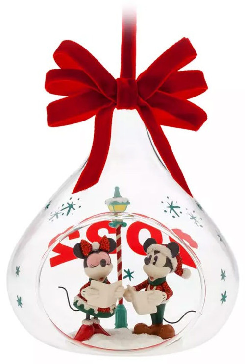 Disney 2022 Holiday Mickey Minnie Mouse Exclusive Glass Drop