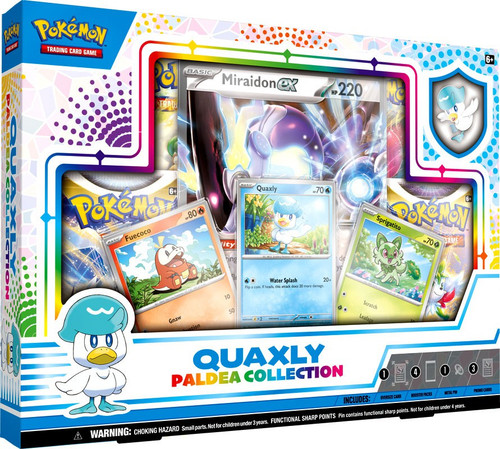 Pokemon Sword Shield Paldea Collection Quaxly Box 4 Booster Packs