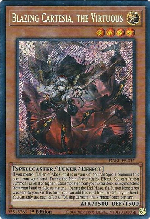 YuGiOh Darkwing Blast Single Card Secret Rare Blazing Cartesia, the  Virtuous DABL-EN011 - ToyWiz