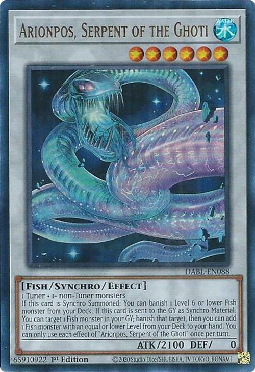 YuGiOh Darkwing Blast Single Card Ultra Rare Arionpos, Serpent of the Ghoti  DABL-EN088 - ToyWiz