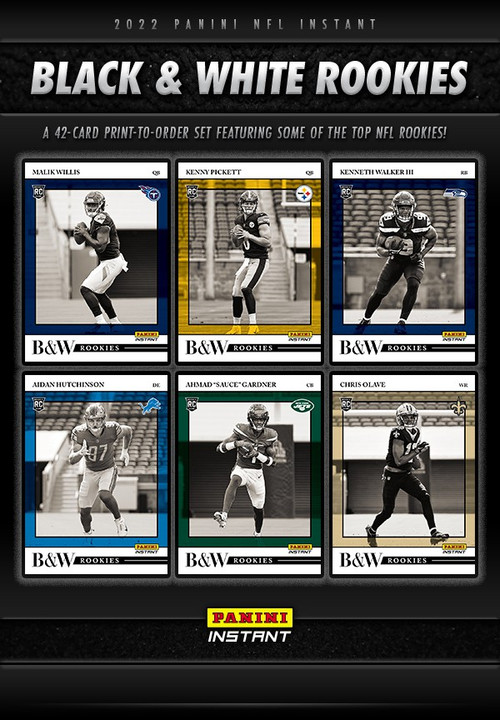 NFL 2022 Instant Black White Rookies Football 649 Trading Card Base Set