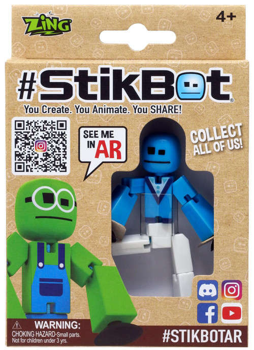 Stikbot Blue Head & Torso with White Legs 3-Inch Figure