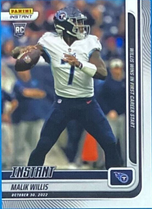 NFL Tennessee Titans 2022 Instant RPS First Look Football Single Card 1 of  942 Malik Willis FL25 Rookie Card - ToyWiz