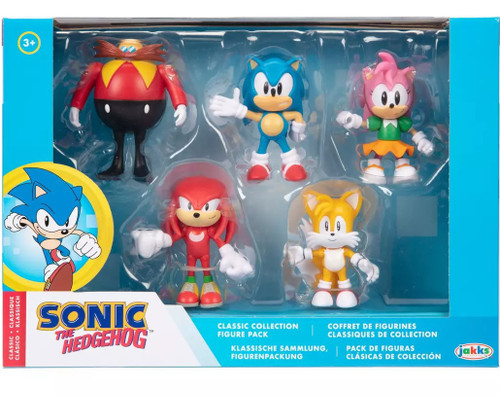 Sonic The Hedgehog Classic Collection Dr. Eggman, Kunckles, Sonic, Tails  Amy Exclusive 2.5 Action Figure 5-Pack Jakks Pacific - ToyWiz