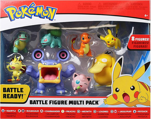 Pokemon Battle Ready Squirtle, Bulbasaur, Charmander, Pikachu, Meowth ...