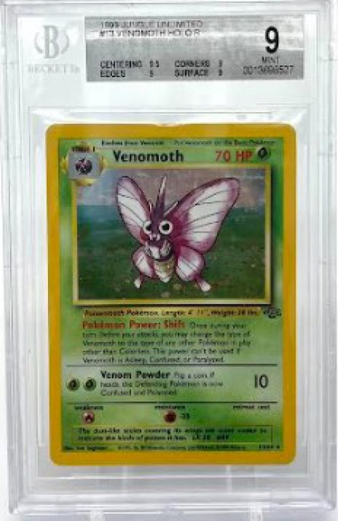 Pokemon Jungle Single Card Rare Holo Venomoth 13 Beckett - Mint 9 0013698527 - ToyWiz Pokemon Jungle Single Card Rare Holo Venomoth 13 Beckett - Mint 9 0013698527 - ToyWiz