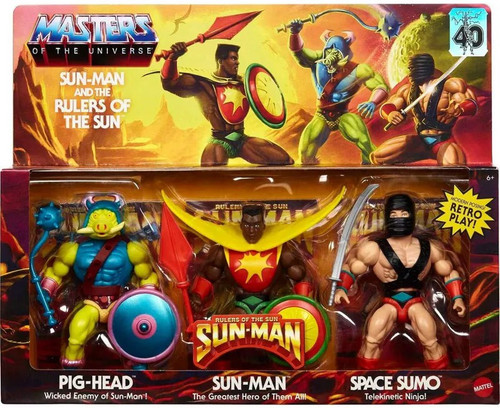 Masters of the Universe Sun-Man and the Rules of the Sun Action Figure  3-Pack [Pig-Head, Sun-Man & Space Sumo]