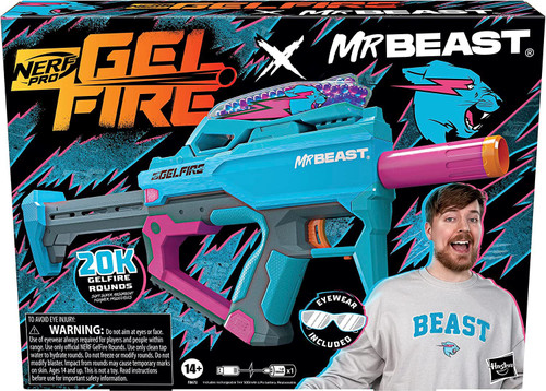 Nerf Pro Gelfire Mythic Blaster, 1,600 Gelfire Rounds, Hopper, Rechargeable Battery, Eyewear - Giochi e Prodotti per l'Età Evolutiva