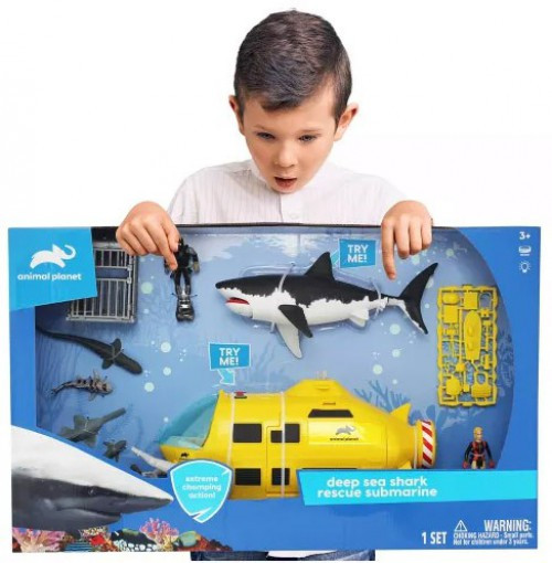 Animal Planet Deep Sea Exploration Play Set, Diver, Boat, Shark