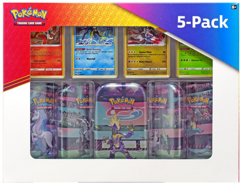 Pokemon Galar Power Exclusive 5-Pack 5 Mini Tin Sets 4 Promo Cards
