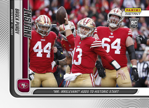 NFL San Francisco 49ers 2022 Instant Weekly Football Single Card Brock Purdy  162 Rookie Card, Purdy Wins Third Straight Start in a Row - ToyWiz