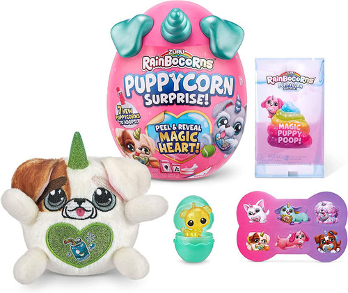 Rainbocorns Sparkle Heart Surprise Series 3, Puppycorn Surprise, Posh the Podle - Collectible Plush - 7 Layers Surprises, Scratches & Reveal Heart, Ages 3 (Poodle Rainbocorns Sparkle Heart Surprise Series 3, Puppycorn Surprise, Posh the Podle - Collectible Plush - 7 Layers Surprises, Scratches & Reveal Heart, Ages 3 (Poodle